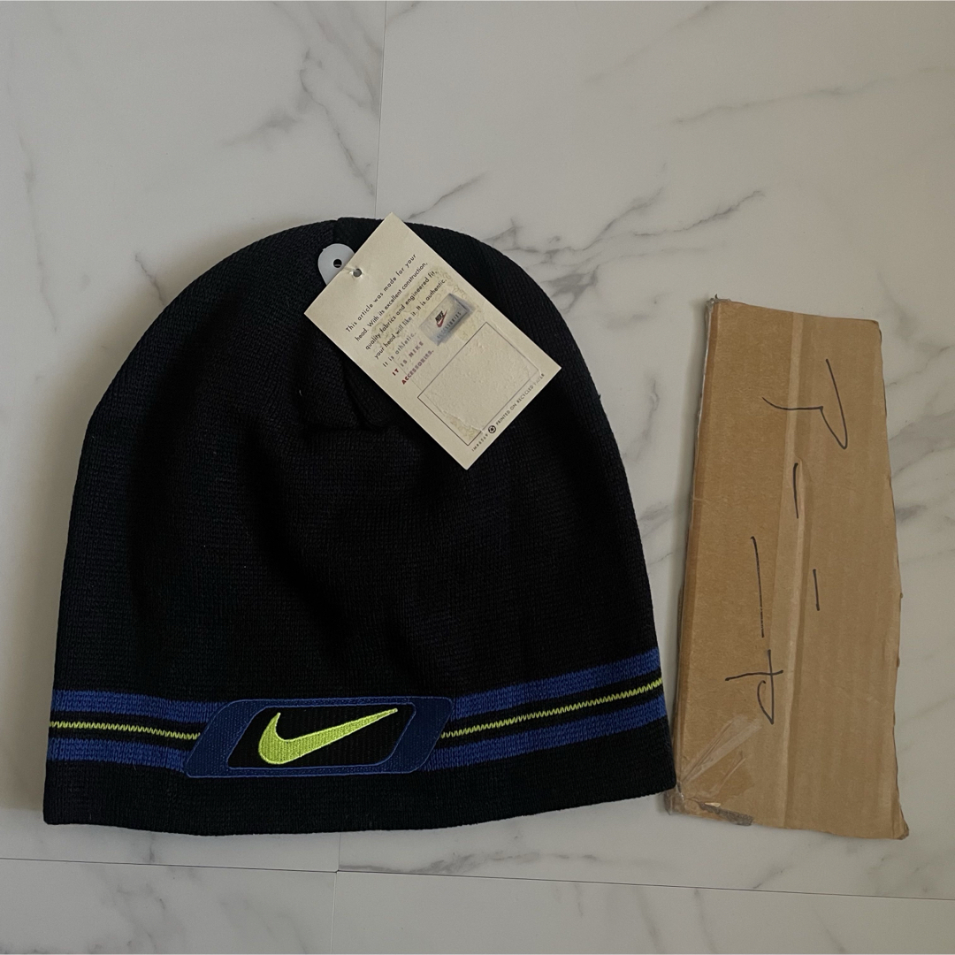 NIKE - nike ビーニー ニット帽 ナイキ 90s デッドストック 黒 NIKE - nike ビーニー ニット帽 ナイキ 90s デッドストック 黒