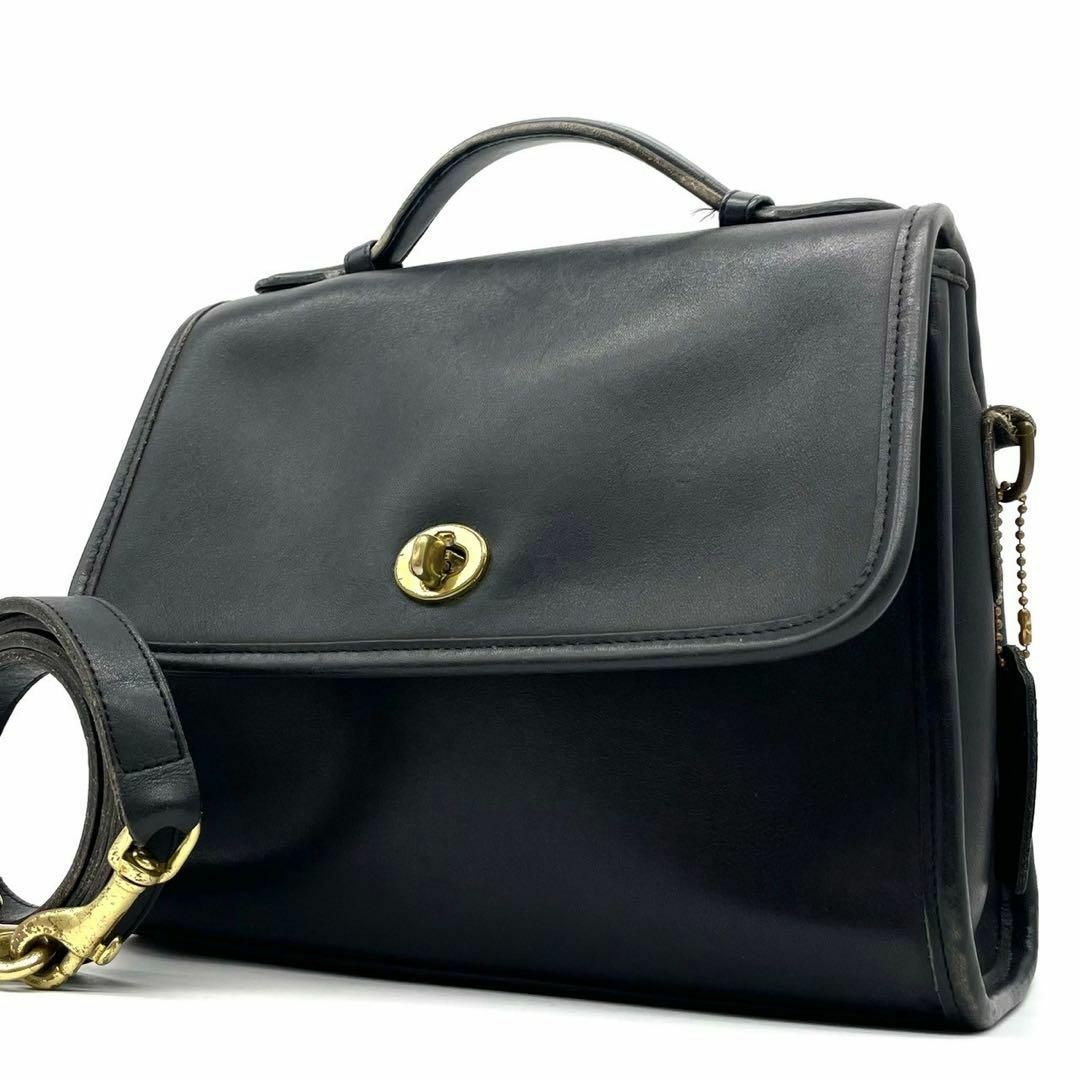 COACH - 美品　オールドコーチ　ハンドバッグ　ショルダー　レザー　ブラック　ターンロック