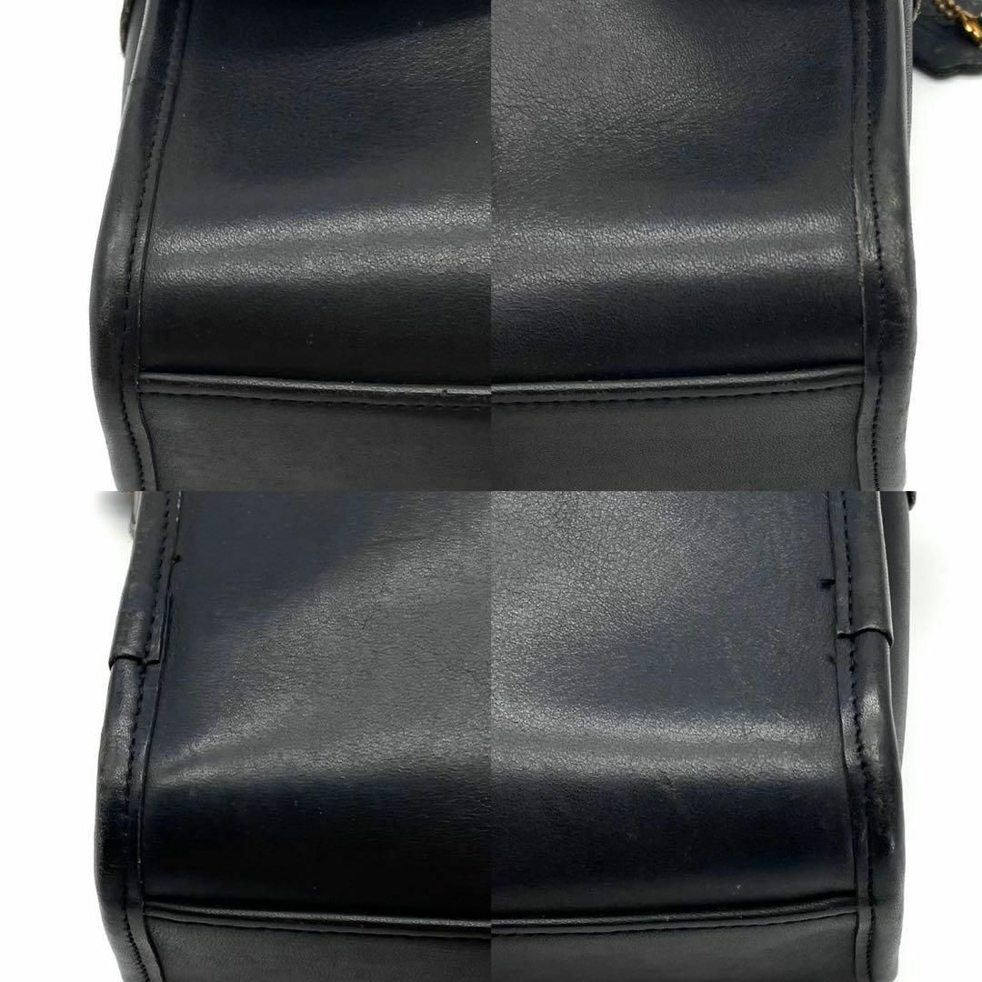 極美品 オールドコーチ レザー 2way ショルダー ターンロック 黒