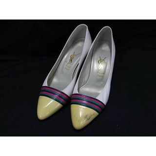 イヴサンローラン(Yves Saint Laurent)のYVESSAINTLAURENT イヴサンローラン レザー ヒール パンプス サイズ 34 1/2(約21.5cm) 靴  シューズ レディース アイボリー系 DG3762(その他)