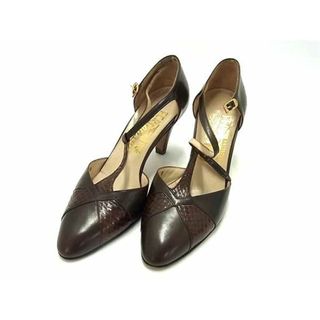 サルヴァトーレフェラガモ(Salvatore Ferragamo)のSalvatore Ferragamo フェラガモ レザー ヒール パンプス 表記サイズ 5 (約22.5cm) 靴 シューズ ブラウン系 DF8639(その他)