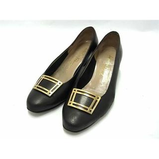 サルヴァトーレフェラガモ(Salvatore Ferragamo)のSalvatore Ferragamo フェラガモ レザー ヒール パンプス 表記サイズ5 1/2(約23.0cm) 靴 シューズ レディース 靴 ブラック系 DF7525(その他)