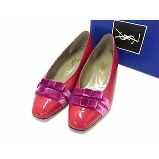 イヴサンローラン(Yves Saint Laurent)のYVESSAINTLAURENT イヴサンローラン パテントレザー×レザー×ベロア パンプス サイズ 36(約23.0cm) レッド系×パープル系 DF5872(その他)