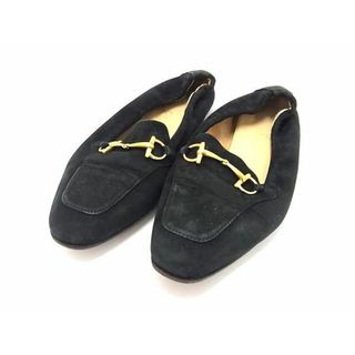 グッチ(GUCCI)のGUCCI グッチ 101 1295 ホースビット スエード パンプス 表記サイズ 34 1/2 (約21.5cm) 靴 シューズ レディース ブラック系 DF5673(その他)