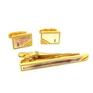 イヴサンローラン(Yves Saint Laurent)のYVESSAINTLAURENT イヴサンローラン ネクタイピン カフスボタン カフリンクス 2点セット 紳士 ビジネス メンズ ゴールド系 DG1883 冠婚葬祭 結婚式 葬式(その他)