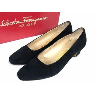 サルヴァトーレフェラガモ(Salvatore Ferragamo)のSalvatore Ferragamo フェラガモ スエード ヒール パンプス 表記サイズ 5 1/2 (約23.0cm) 靴 シューズ ブラック系 DG2002(その他)