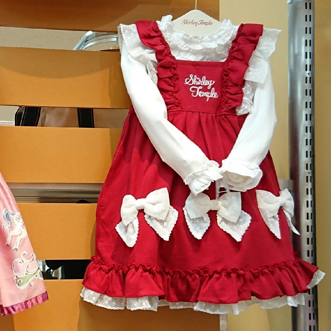 Shirley Temple - 新品シャーリーテンプル120リボンワンピース赤アカ