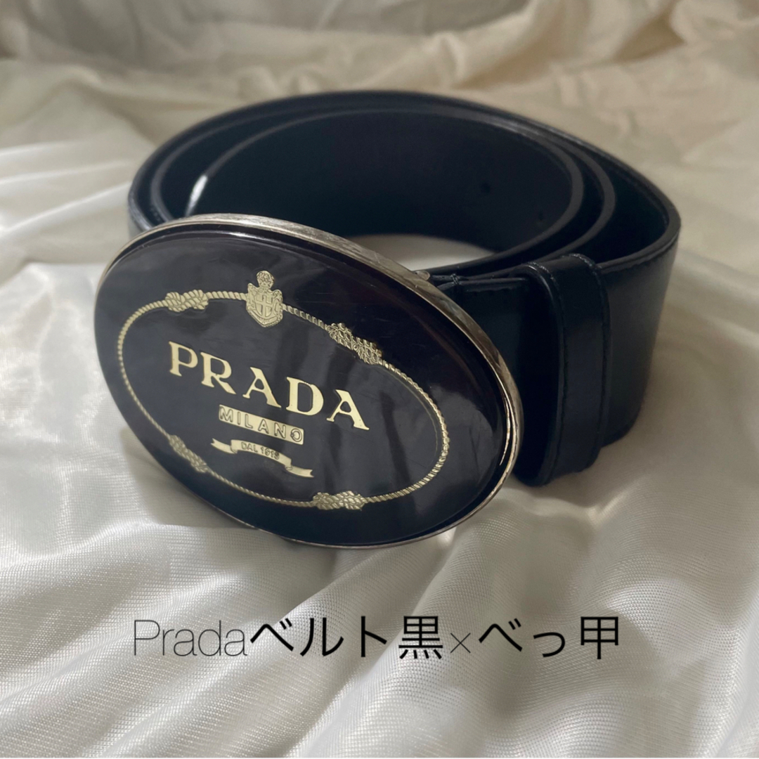 PRADA - 限定値下 プラダ Pradaレザーベルト 黒 レディース PRADA - 限定値下 プラダ Pradaレザーベルト 黒 レディース