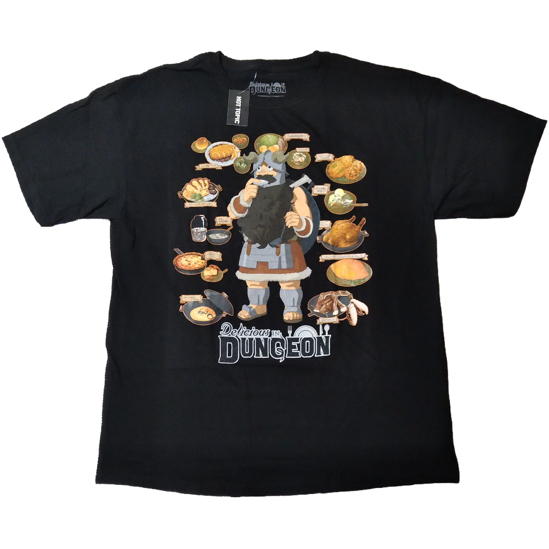 ダンジョン飯 Tシャツ XLサイズ 黒 センシ アニメT 海外