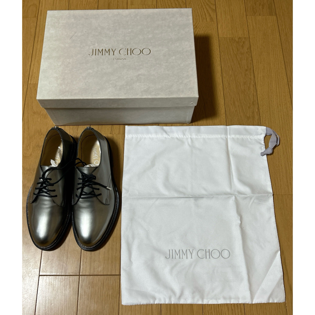 JIMMY CHOO ローファー レザー シューズ シルバー 22cm JIMMY CHOO ローファー レザー シューズ シルバー 22cm