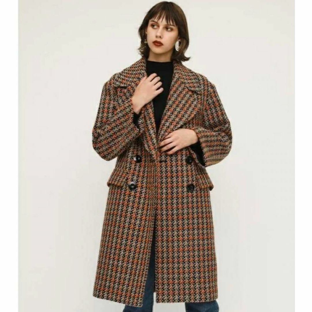 SLY(スライ)の【新品未使用】【SLY】DOMMY CHECK COAT　S／BLK７ レディースのジャケット/アウター(チェスターコート)の商品写真