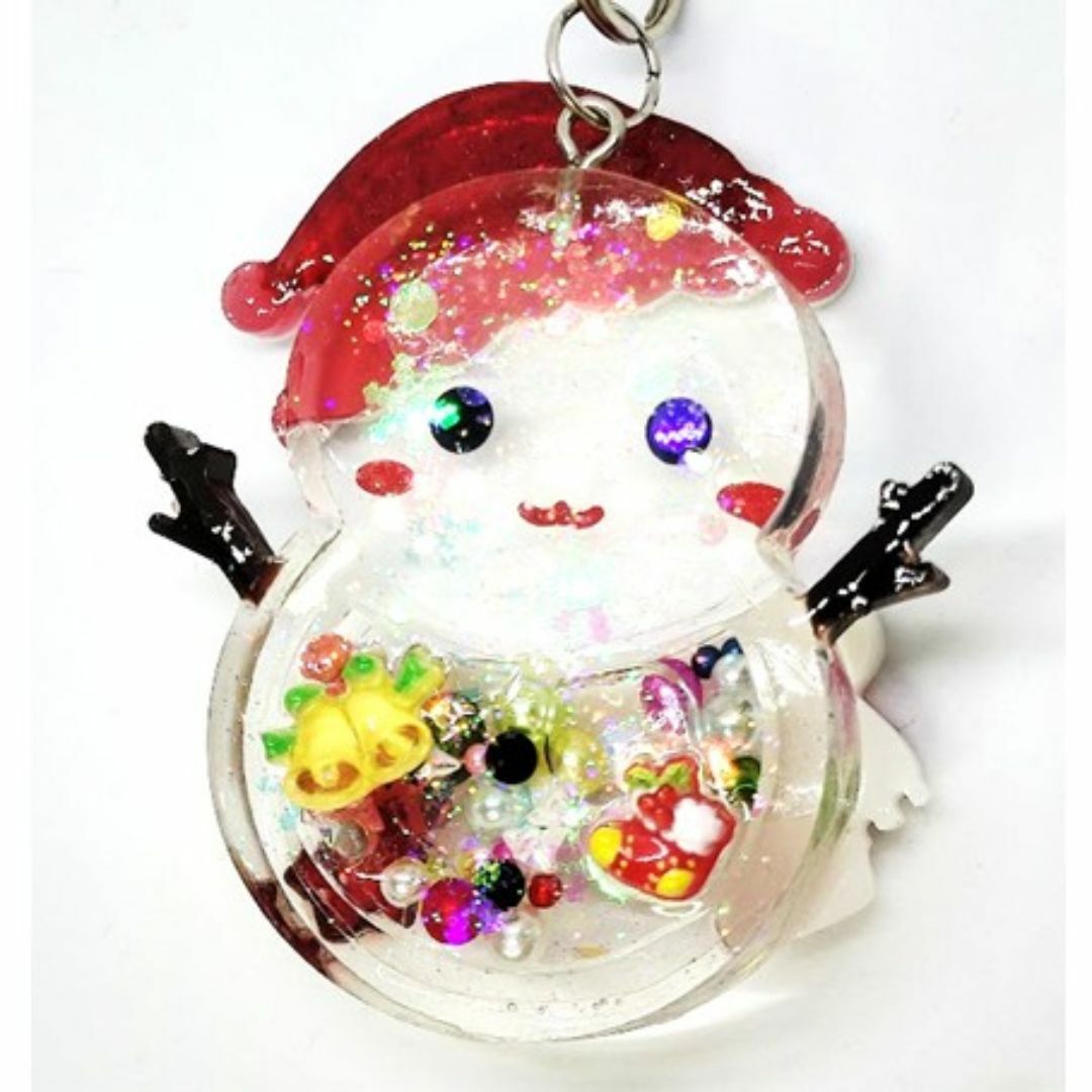 雪だるまシェイカーキーホルダー クリスマス シャカシャカ
