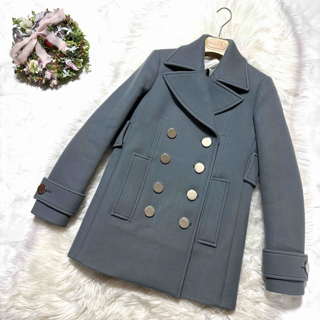 GUCCI - 本物 ランウェイ グッチ 銀ボタン ダブル ジャケット GUCCI - 本物 ランウェイ グッチ 銀ボタン ダブル ジャケット