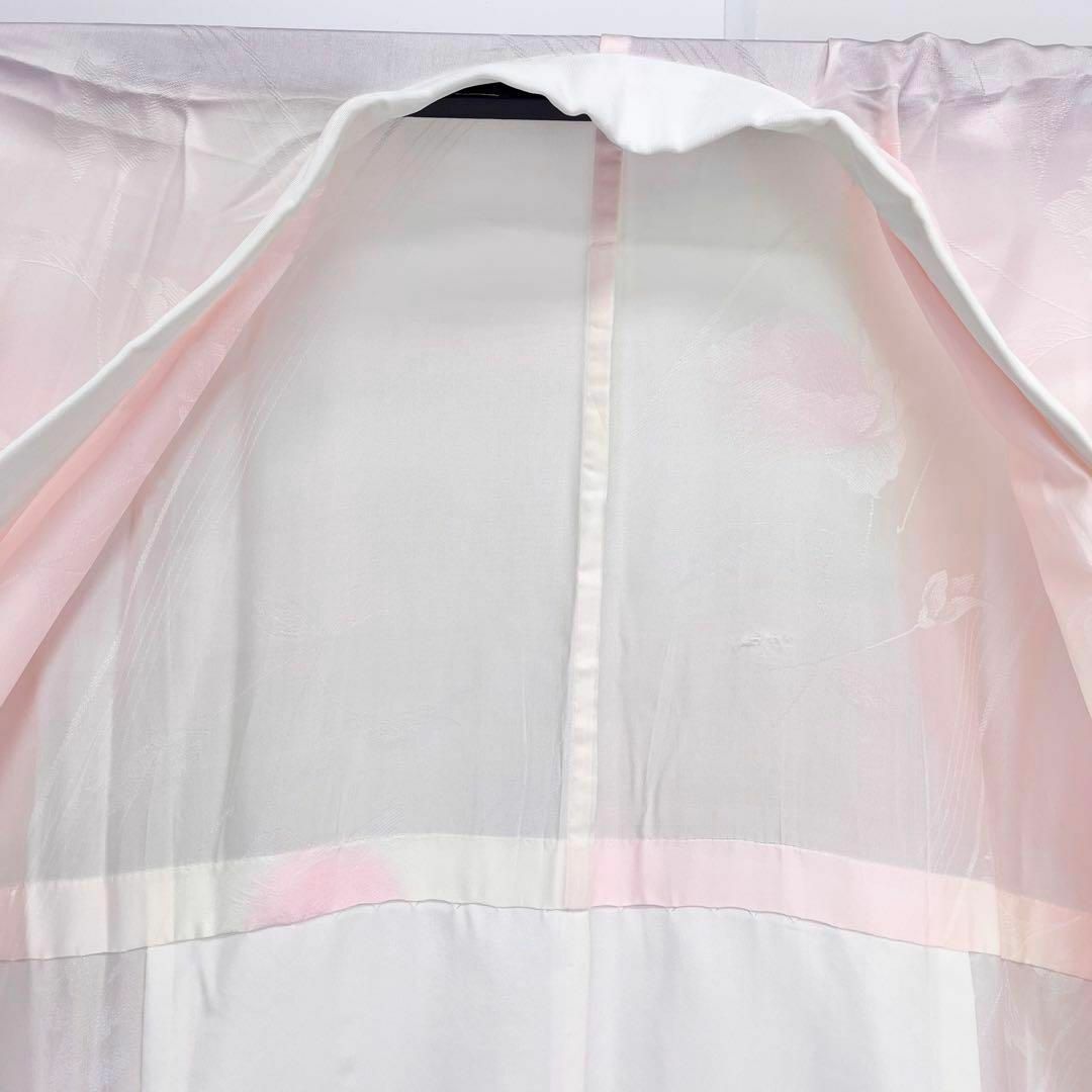 長襦袢 振袖 単衣 花模様 半衿付 暈し 乙女色 J-228