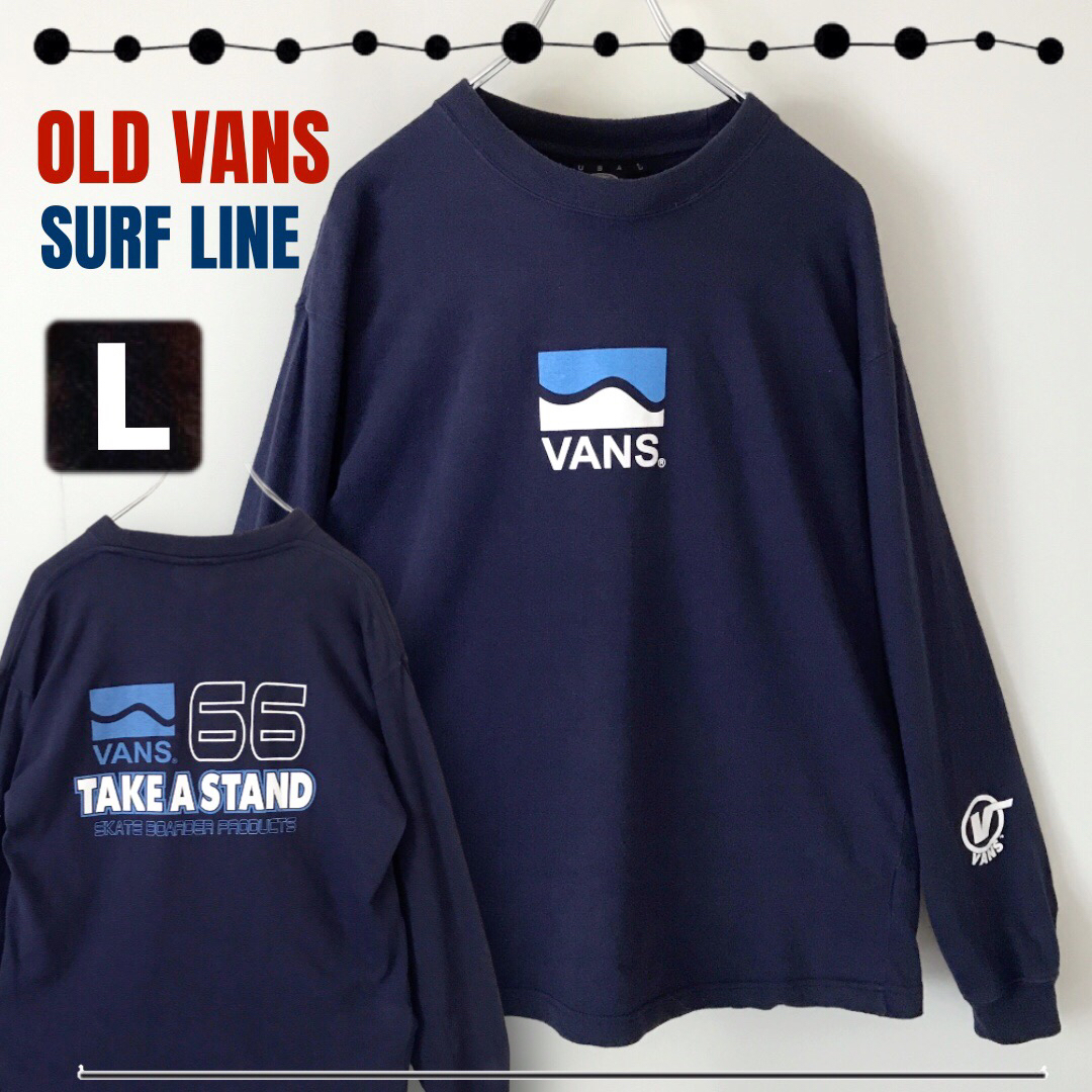 VANS - OLD VANS☆90sサーフラインロゴプリント☆長袖Tシャツ VANS - OLD VANS☆90sサーフラインロゴプリント☆長袖Tシャツ