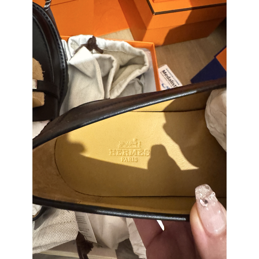 HERMES - エルメス モカシン 《アイコン》39 黒の通販 by Sayi HERMES - エルメス モカシン 《アイコン》39 黒の通販 by Sayi