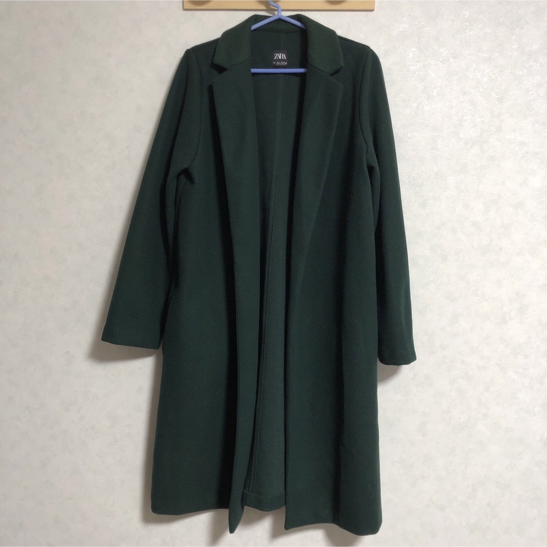 ZARA - ZARA Lサイズ グリーン 緑 ロングコートの通販 by ZARA - ZARA Lサイズ グリーン 緑 ロングコートの通販 by