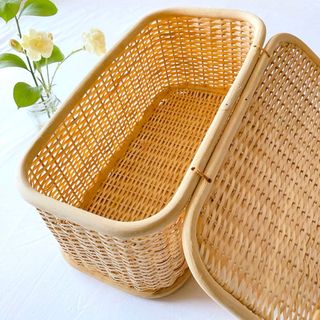 MUJI (無印良品) - 無印良品 重なるラタン長方形バスケット MUJI (無印良品) - 無印良品 重なるラタン長方形バスケット