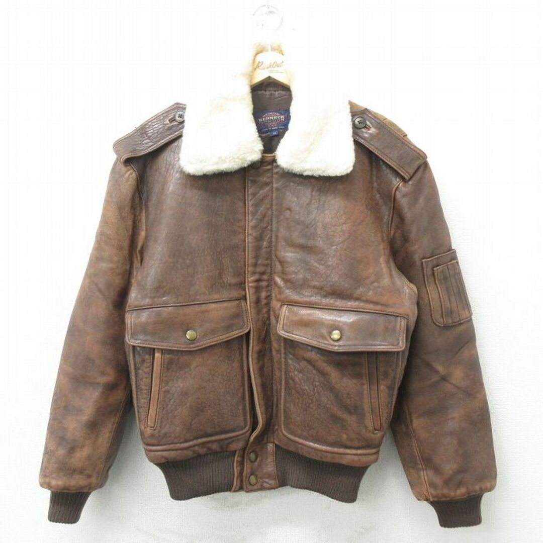 XL☆古着 長袖 レザー ジャケット メンズ 80年代 80s 襟ボア 茶 XL☆古着 長袖 レザー ジャケット メンズ 80年代 80s 襟ボア 茶