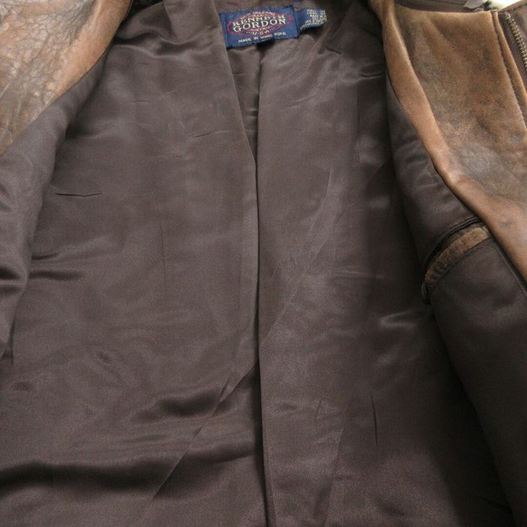 XL☆古着 長袖 レザー ジャケット メンズ 80年代 80s 襟ボア 茶 XL☆古着 長袖 レザー ジャケット メンズ 80年代 80s 襟ボア 茶