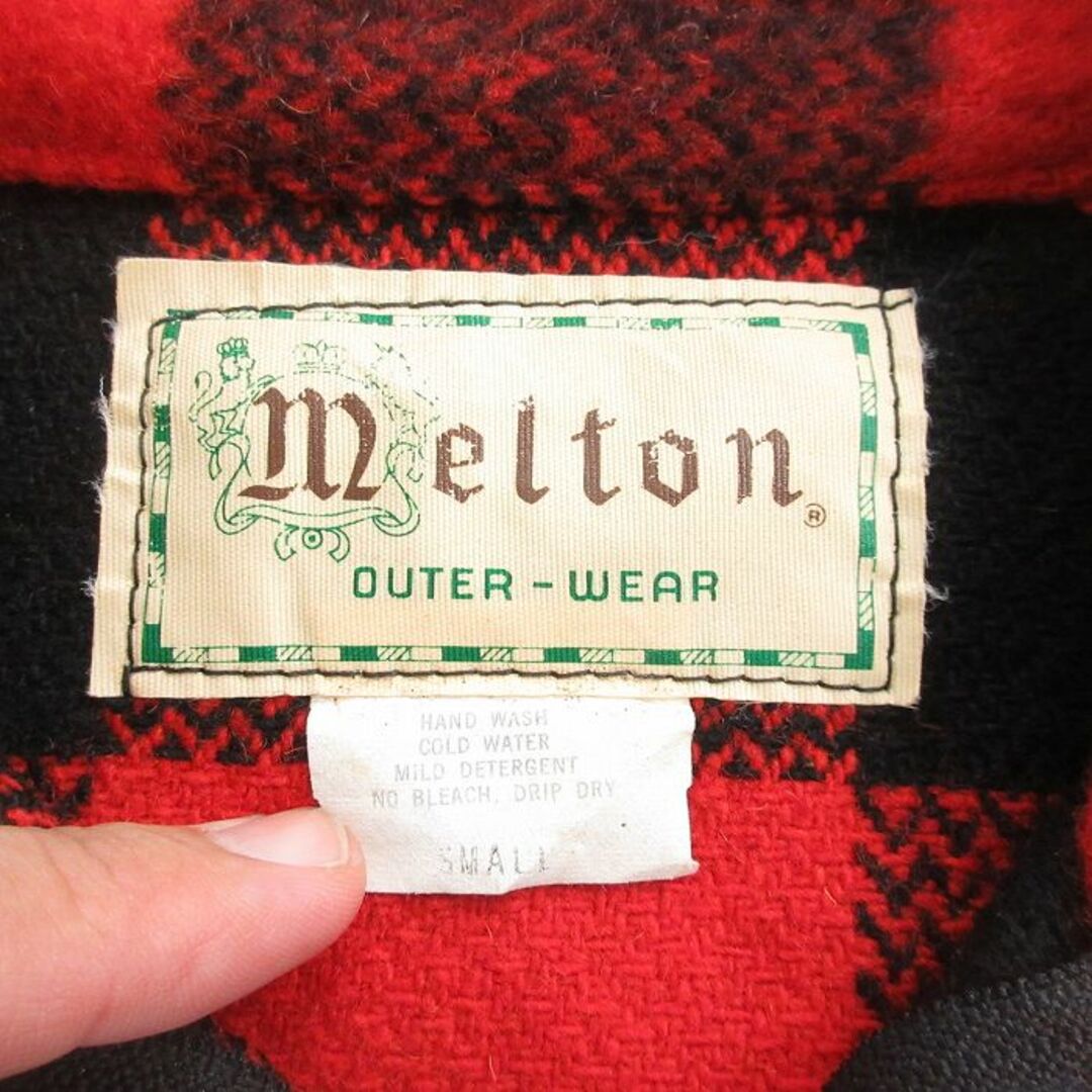 M★古着 メルトン MELTON 長袖 ウール ジャケット メンズ 80年代 80s タロン 赤他 レッド バッファロー チェック 24oct26 中古 アウター M★古着 メルトン MELTON 長袖 ウール ジャケット メンズ 80年代 80s タロン 赤他 レッド バッファロー チェック 24oct26 中古 アウター