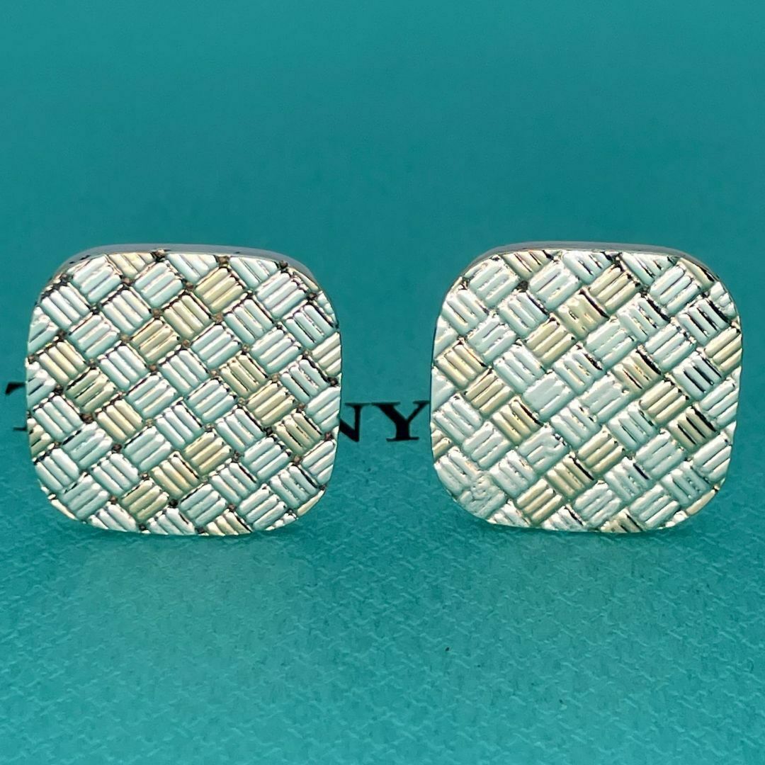 Tiffany & Co. - ティファニー チェック コンビ スクエア カフス Tiffany & Co. - ティファニー チェック コンビ スクエア カフス