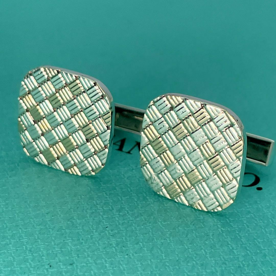 Tiffany & Co. - ティファニー チェック コンビ スクエア カフス Tiffany & Co. - ティファニー チェック コンビ スクエア カフス