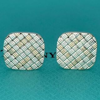 Tiffany & Co. - ティファニー チェック コンビ スクエア カフス Tiffany & Co. - ティファニー チェック コンビ スクエア カフス
