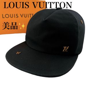 ルイヴィトン(LOUIS VUITTON)の美品✨ルイヴィトン キャスケット LVトゥイグ キャップ ブラック　帽子　メンズ(キャップ)