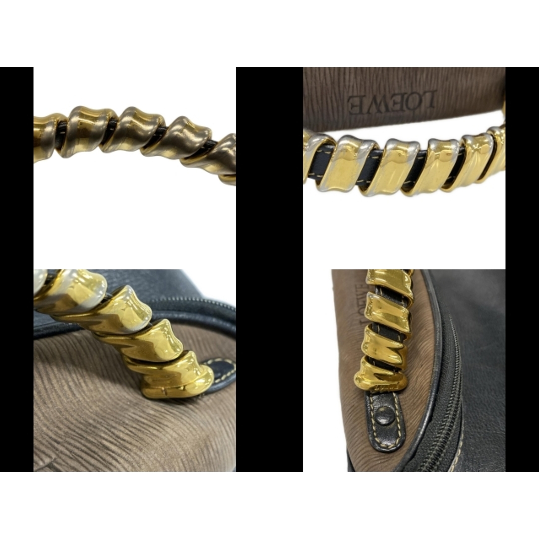 LOEWE - LOEWE(ロエベ) バニティバッグ ベラスケス 黒×ブラウン LOEWE - LOEWE(ロエベ) バニティバッグ ベラスケス 黒×ブラウン