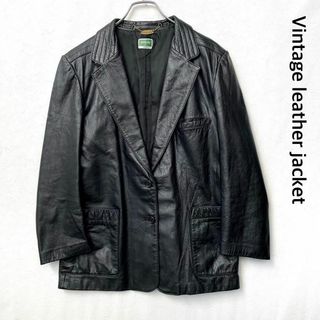 VINTAGE - ビンテージ 90s テーラード レザー ジャケット 牛革 2 VINTAGE - ビンテージ 90s テーラード レザー ジャケット 牛革 2