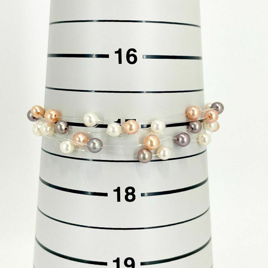 TASAKI - 田崎真珠 K18WG 淡水パール 5連 ワイヤー ブレスレット TASAKI - 田崎真珠 K18WG 淡水パール 5連 ワイヤー ブレスレット