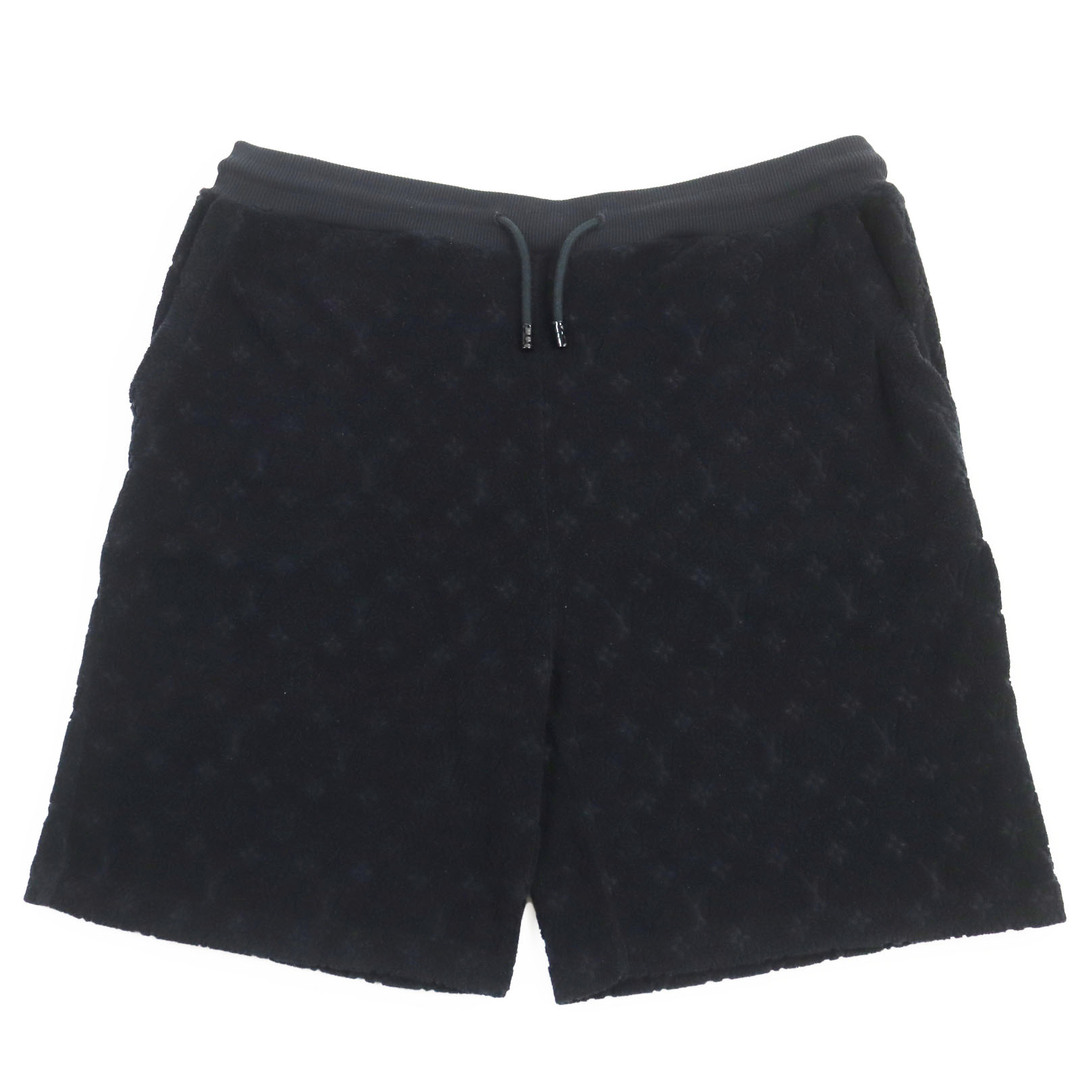 LOUIS VUITTON - 美品●LOUIS VUITTON ルイヴィトン 2023年製 HPY42W パイル地 総モノグラム モノグラムフレンチテリーショーツ ショートパンツ ブラック 大きいサイズXXL イタリア製 正規品 メンズ 定価184,800円