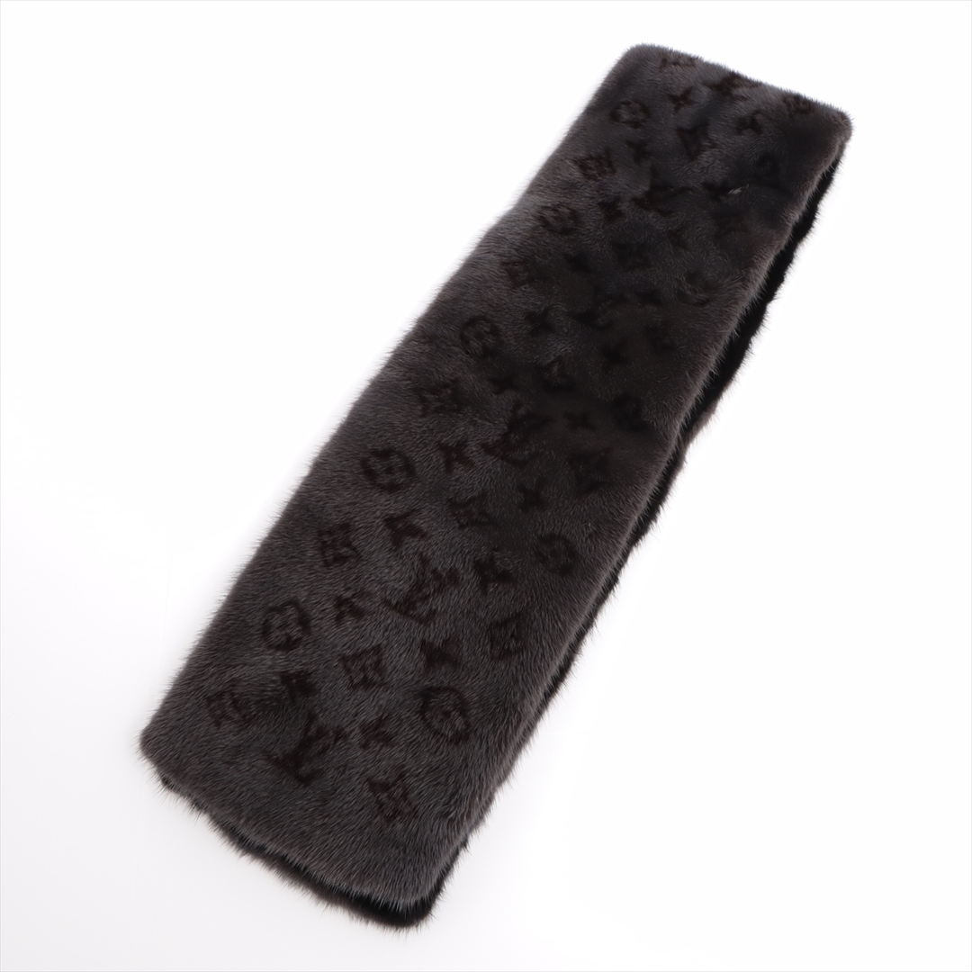 LOUIS VUITTON - ヴィトン エシャルプ モノグラムリバース ミンク  ブラック×グレー レデ