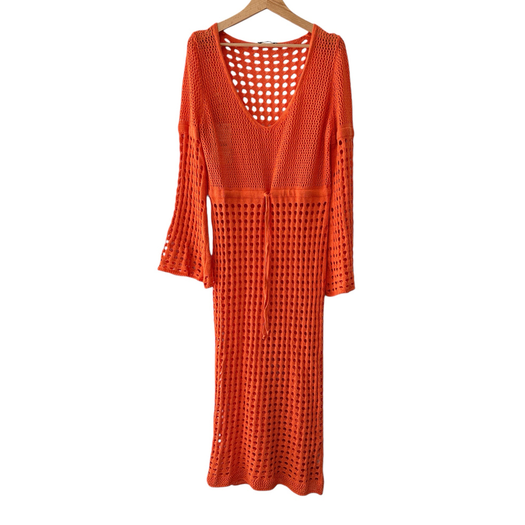 ZARA - ❤️ZARA❤️ニット メッシュ ワンピース S オレンジの ZARA - ❤️ZARA❤️ニット メッシュ ワンピース S オレンジの