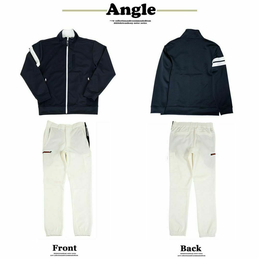 S-ストレッチ ジャージ ポンチ ジャケット セットアップ 紺×白/L S-ストレッチ ジャージ ポンチ ジャケット セットアップ 紺×白/L