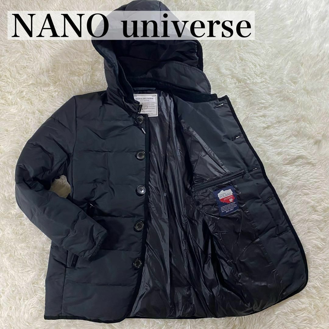 極美品】ナノユニバース 西川ダウン ダウンコート 黒 肉厚 極美品】ナノユニバース 西川ダウン ダウンコート 黒 肉厚