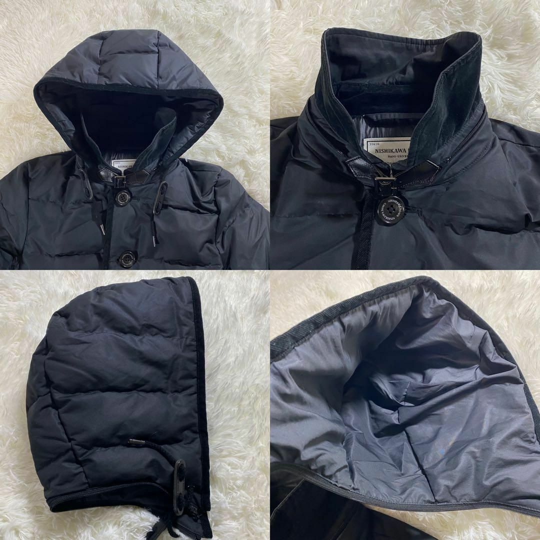極美品】ナノユニバース 西川ダウン ダウンコート 黒 肉厚 極美品】ナノユニバース 西川ダウン ダウンコート 黒 肉厚