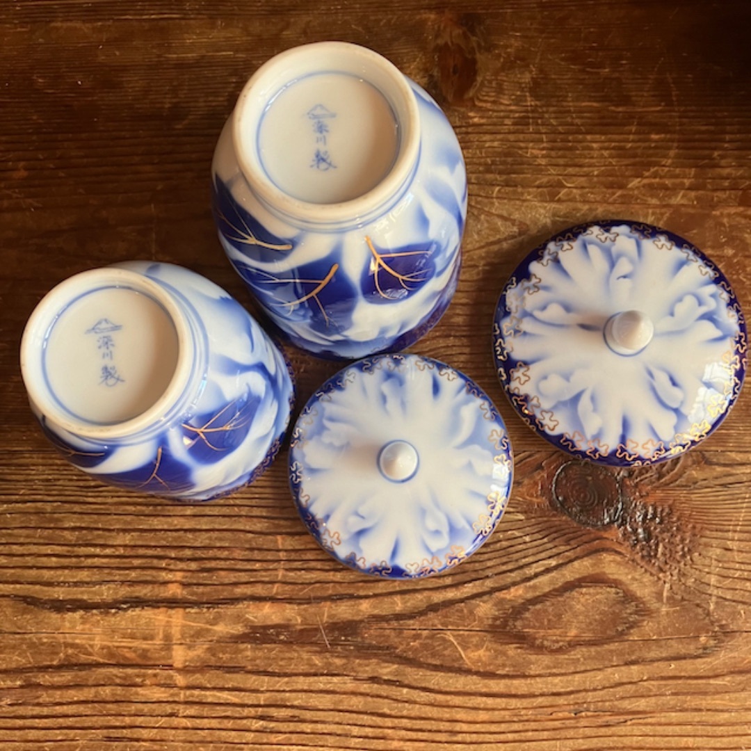 深川製磁 - 深川製 急須 蓋付 夫婦 湯呑み 茶器 煎茶 金彩 染付 深川製磁 - 深川製 急須 蓋付 夫婦 湯呑み 茶器 煎茶 金彩 染付