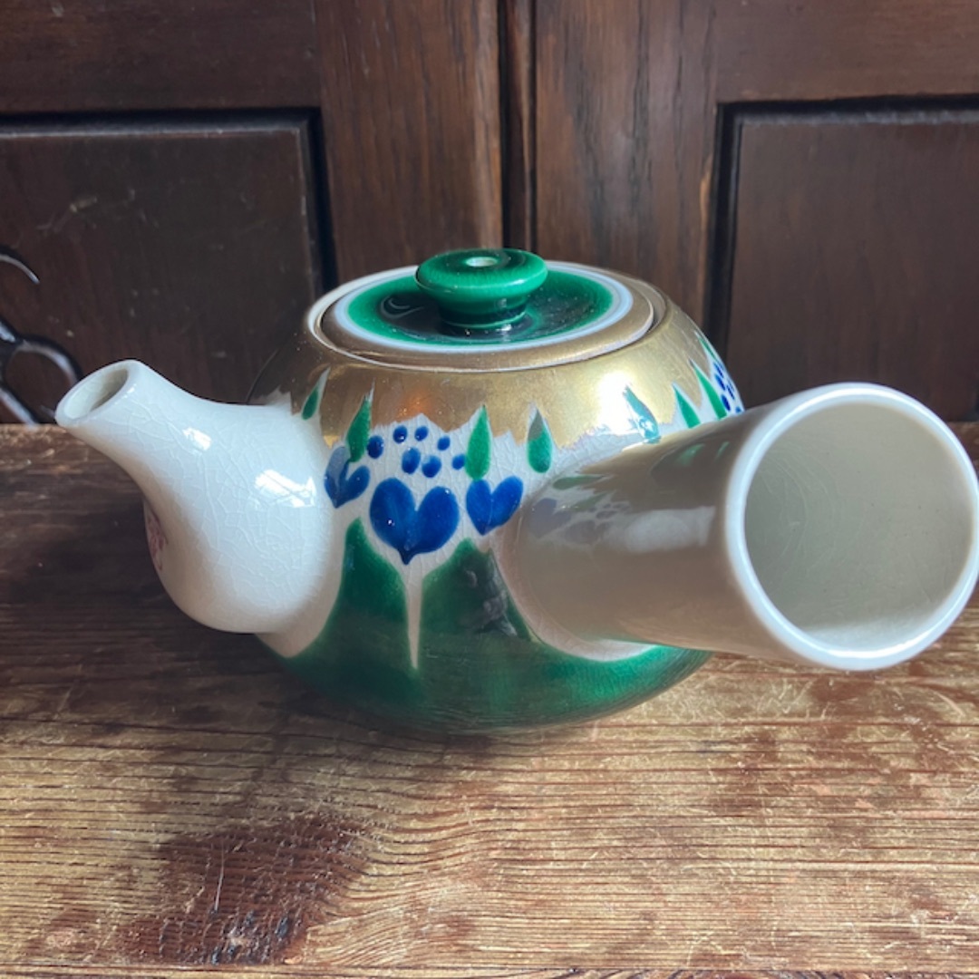 九谷 古九谷 九谷焼 陶光 菖蒲 茶器 急須 湯呑み 茶器揃い 骨董