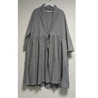 コットン前開きワンピース グレー(ロングワンピース/マキシワンピース)