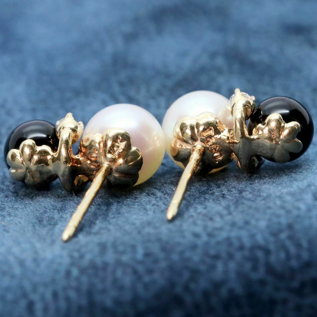 ティファニー 14K パール×オニキス×ダイヤ ピアス/24-2147S ティファニー 14K パール×オニキス×ダイヤ ピアス/24-2147S