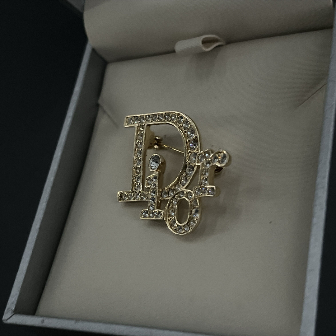 【えみさん様】Dior ブローチ ラインストーン ピンバッチ ゴールド Christian Dior - クリスチャンディオール ピンブローチ ライン