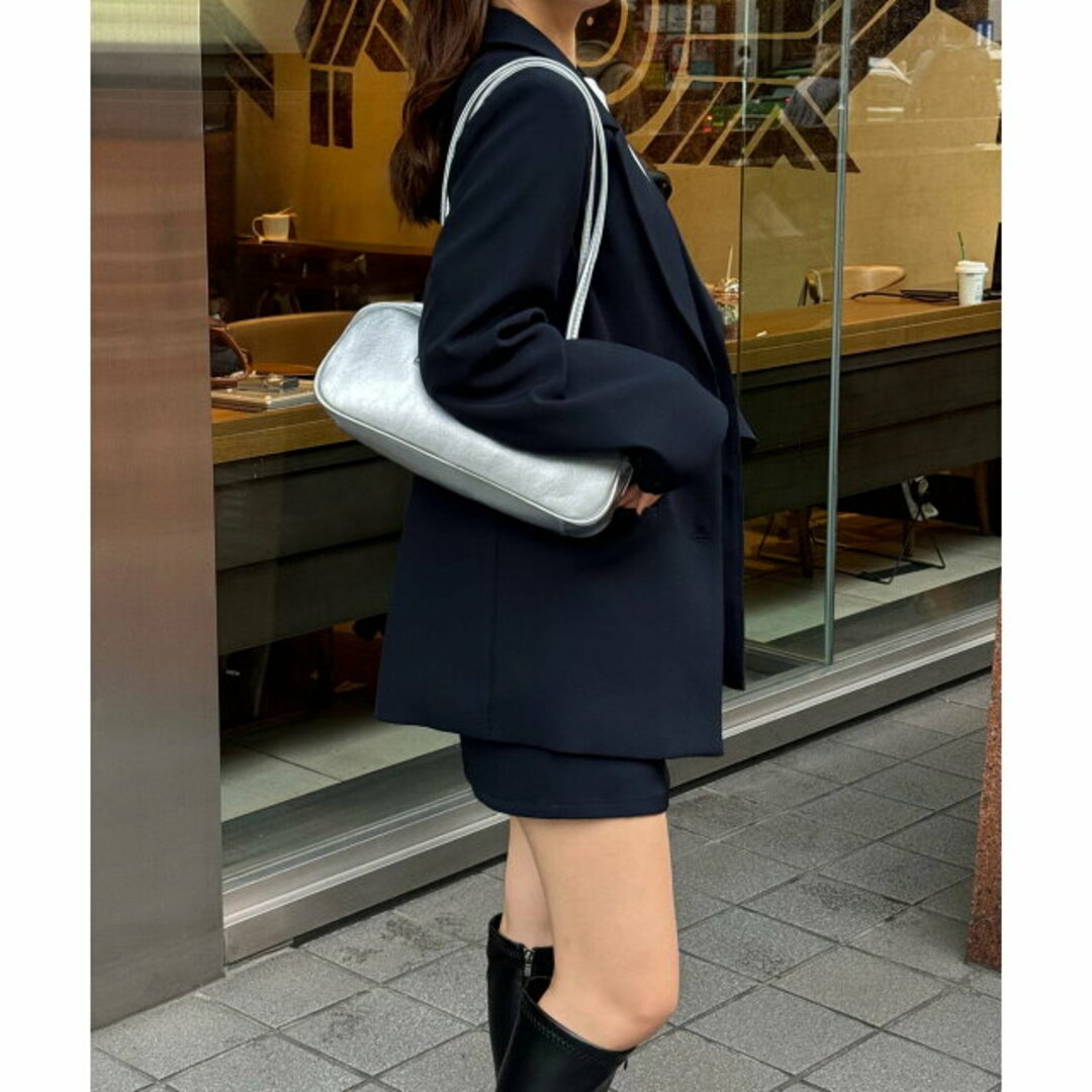 JUNOAH - 【ネイビー】ジャケット+ミニスカートセットアップの JUNOAH - 【ネイビー】ジャケット+ミニスカートセットアップの