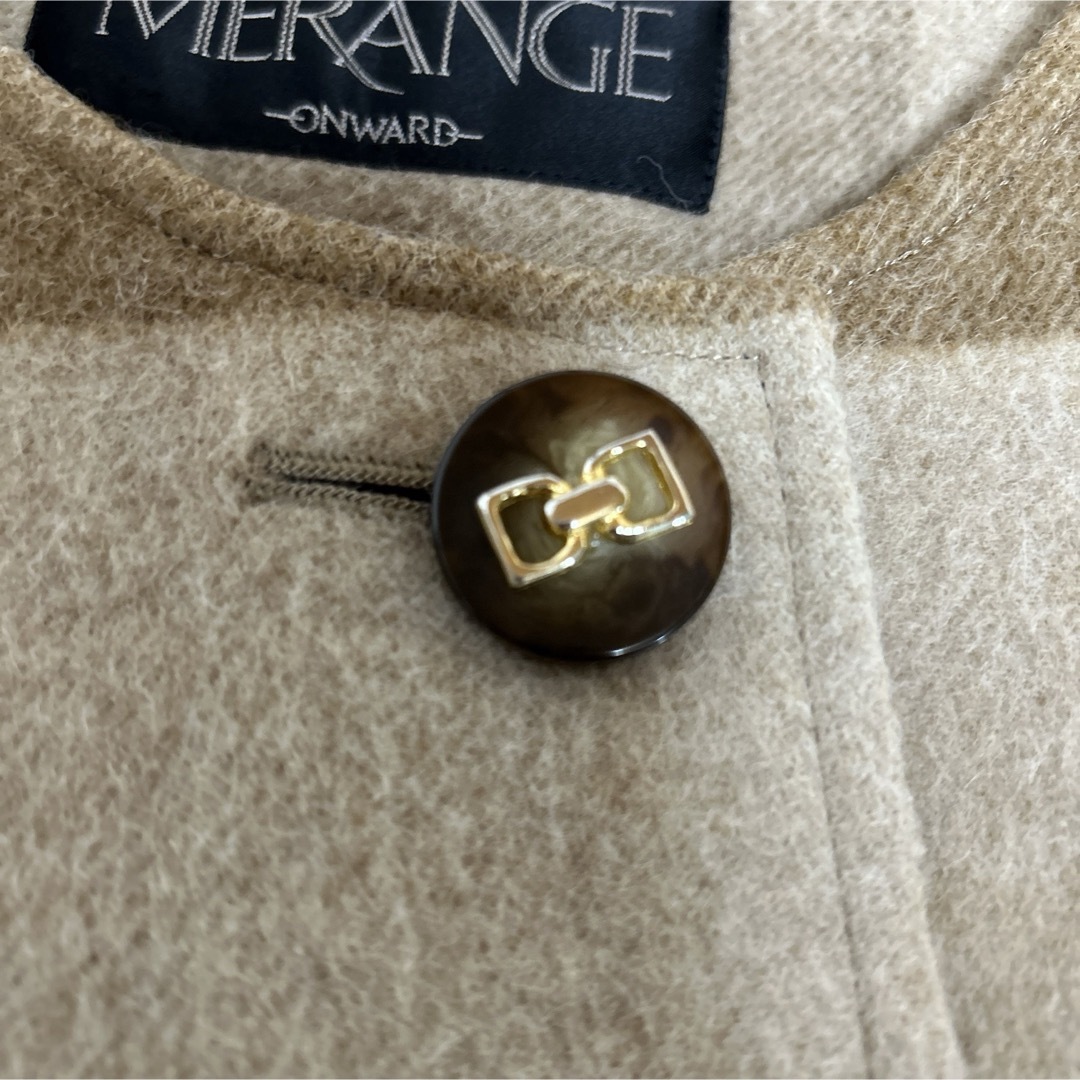 MERANGE ONWARD アルパカコート マフラー付き13号 ベージュの MERANGE ONWARD アルパカコート マフラー付き13号 ベージュの