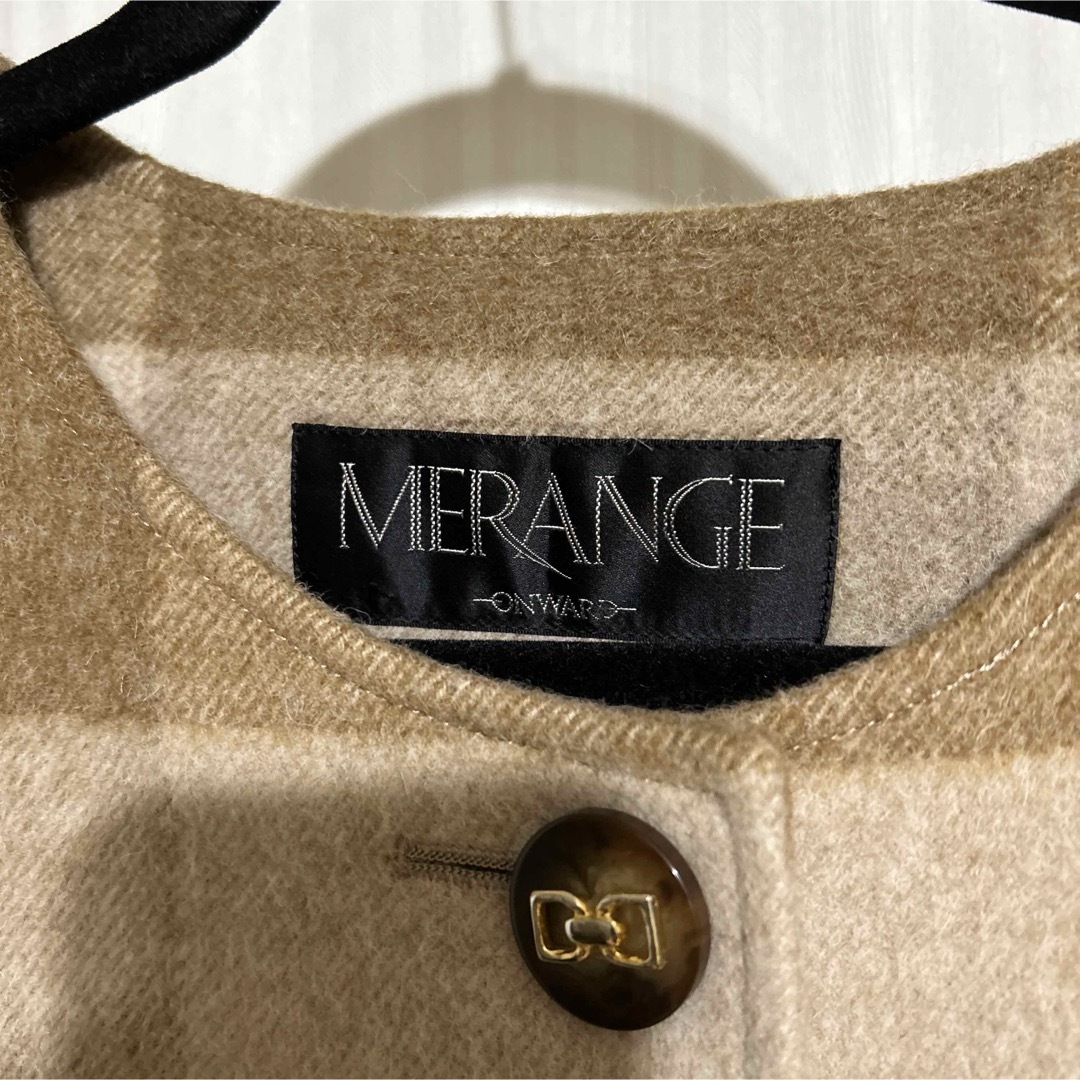 MERANGE ONWARD アルパカコート マフラー付き13号 ベージュの MERANGE ONWARD アルパカコート マフラー付き13号 ベージュの