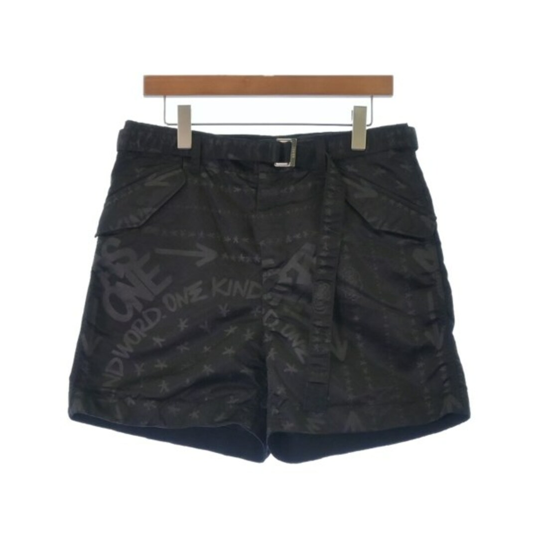 sacai - sacai サカイ ショートパンツ 2(M位) 黒(総柄) 【古着 sacai - sacai サカイ ショートパンツ 2(M位) 黒(総柄) 【古着
