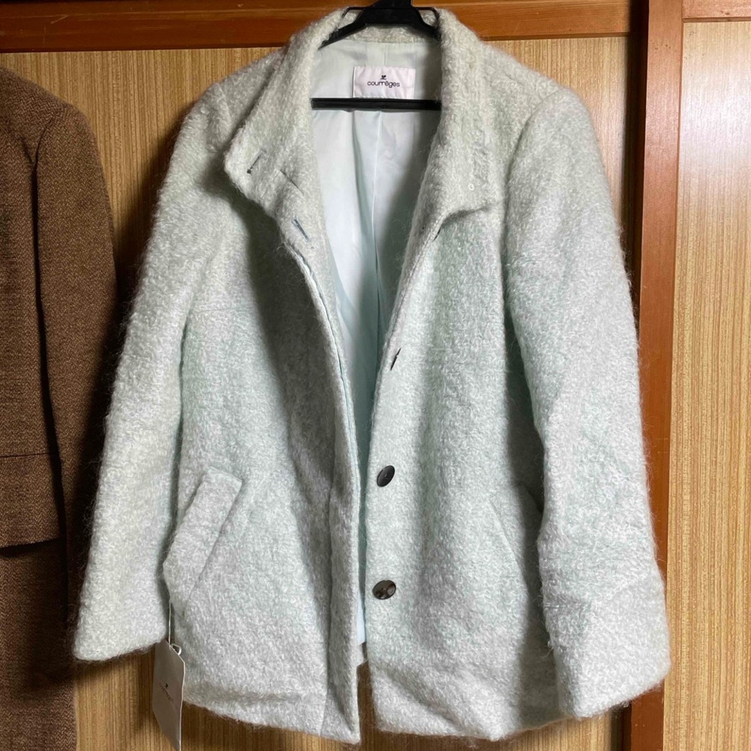 Courreges - クレージュ ハーフコート 薄緑の通販 by 開運うさぎ Courreges - クレージュ ハーフコート 薄緑の通販 by 開運うさぎ