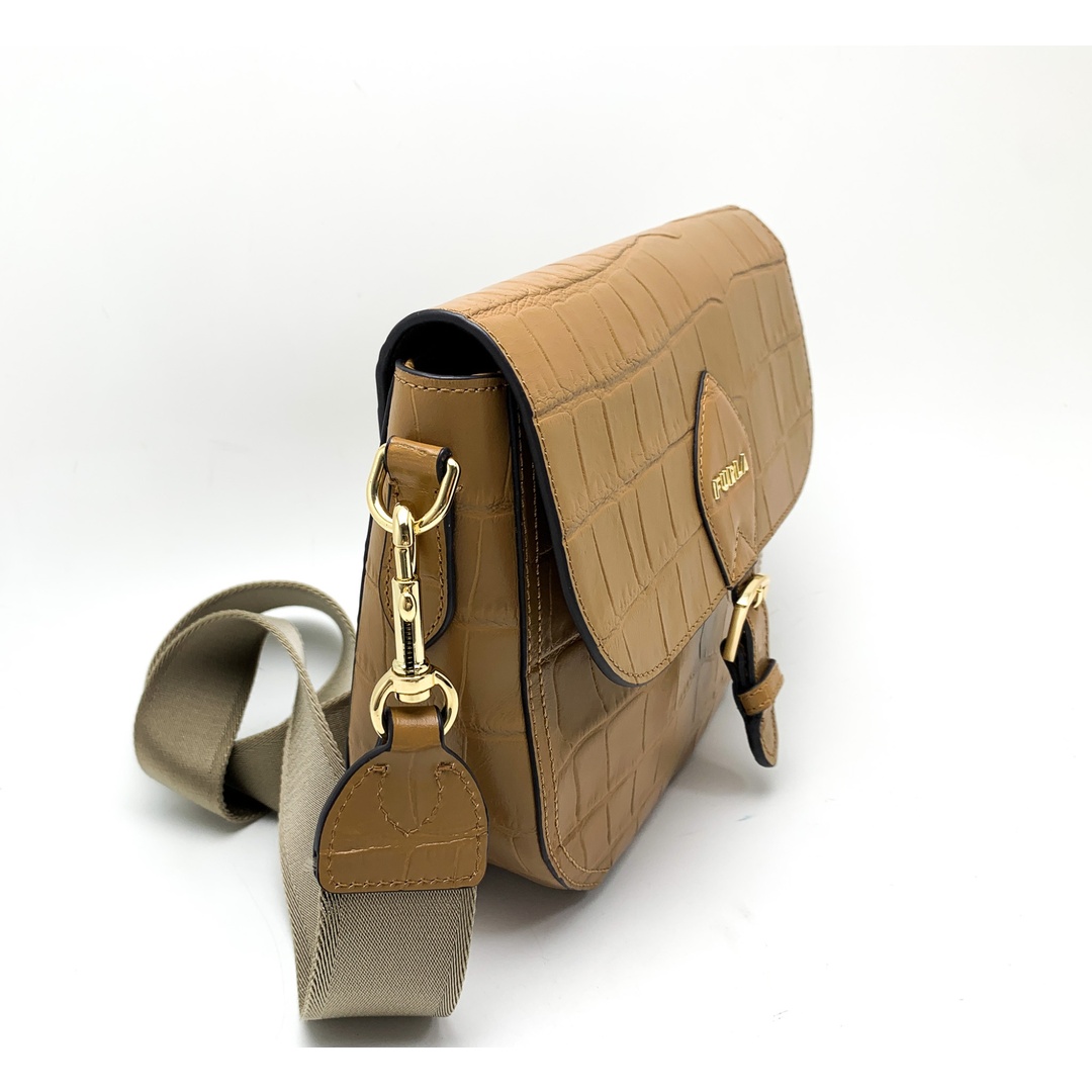 FURLA - FURLA フルラ 茶系 ブラウン キャメル クロコ調 FURLA - FURLA フルラ 茶系 ブラウン キャメル クロコ調