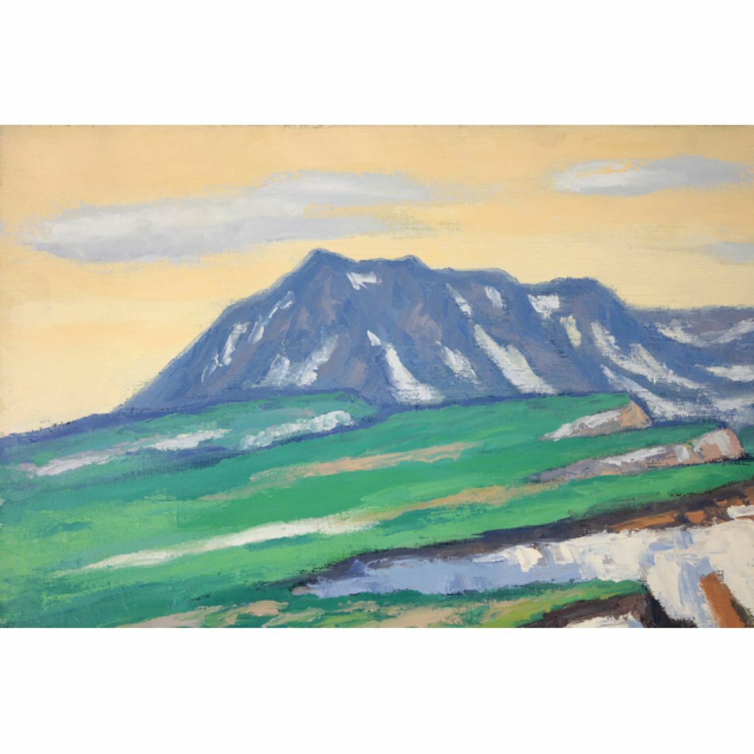 坂本直行 「大雪山高根ヶ原と白雲岳」 油絵・油彩画 絵画 坂本直行 「大雪山高根ヶ原と白雲岳」 油絵・油彩画 絵画